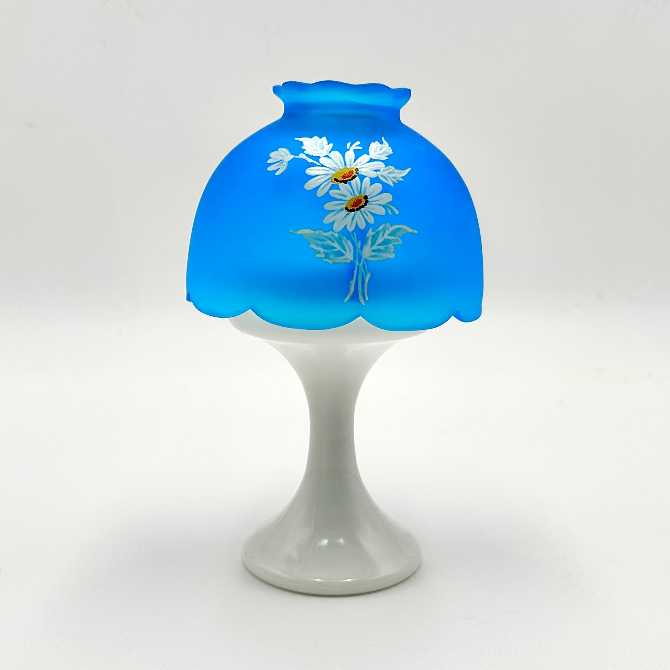 Westmoreland Blue Satin Floral Fairly Lamp