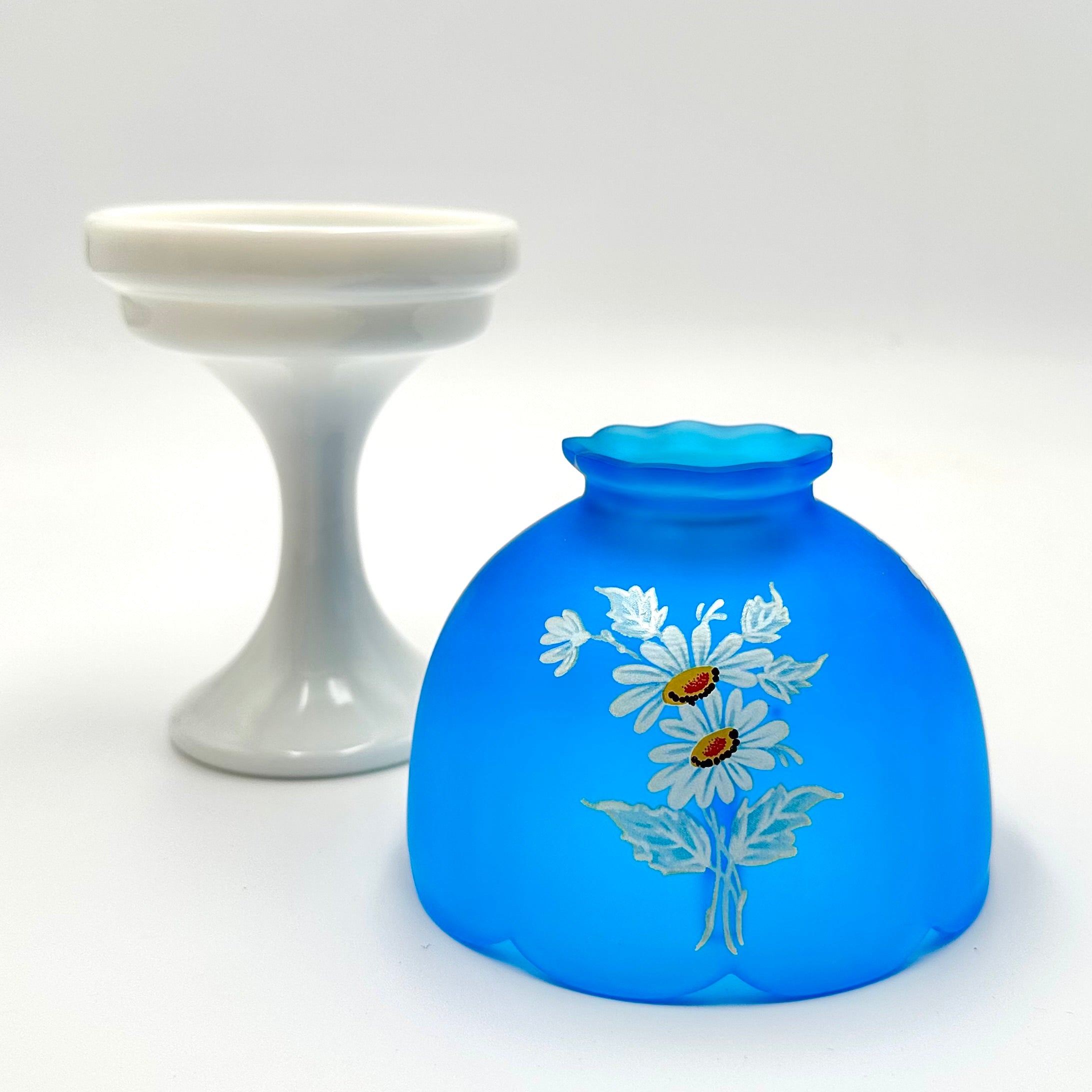 Westmoreland Blue Satin Floral Fairly Lamp