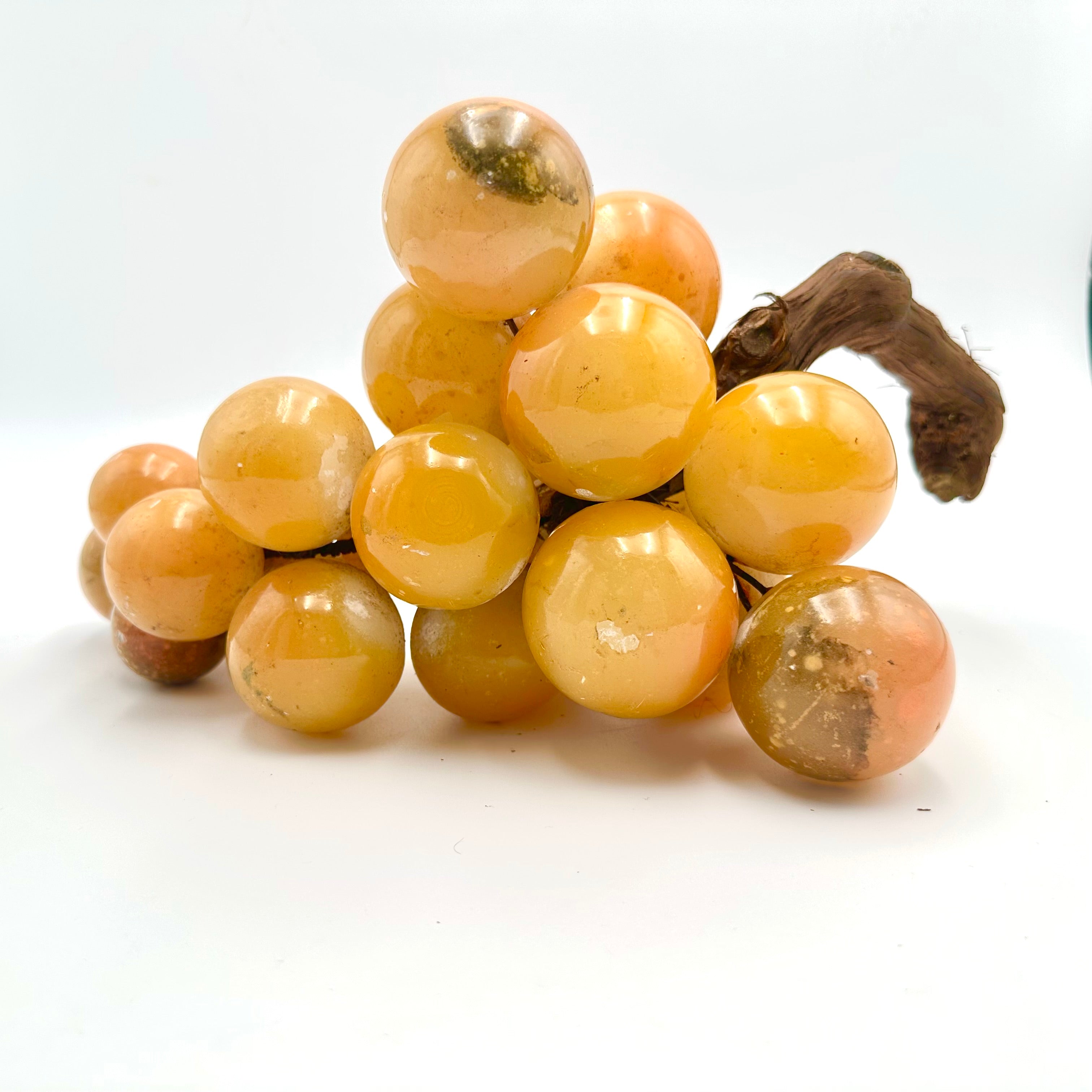 MCM Italian Alabaster Hand Carved Grape Cluster