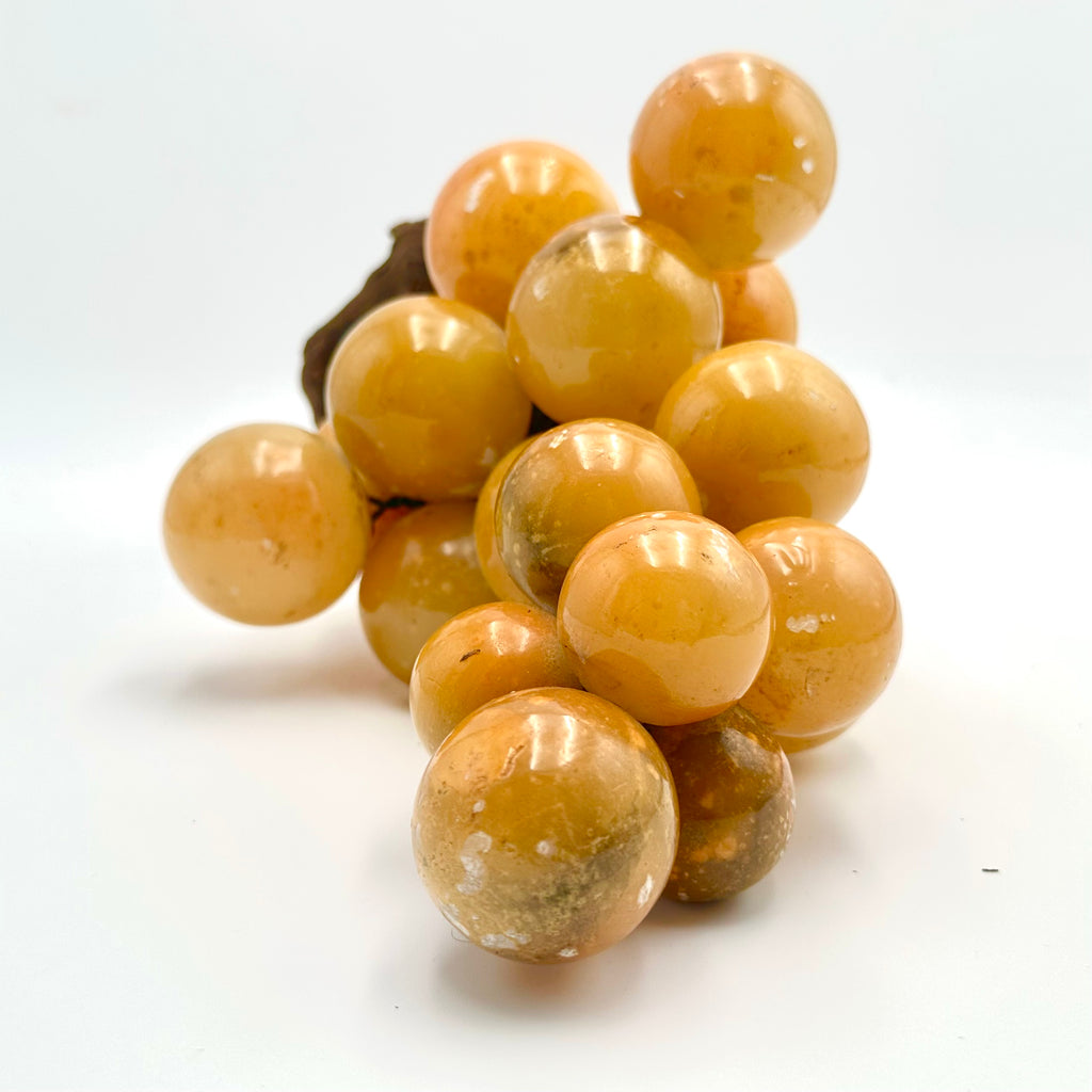 MCM Italian Alabaster Hand Carved Grape Cluster