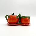 Vintage Pumpkin Sugar and Creamer Set