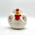 Vintage Ceramic Hen Napkin Holder Egg Salt Pepper Shaker Set