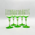 Tiffin Uranium Glass Goblets Set of 5