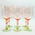 Weston #3345-11 "Watermelon" Etched Stemware Glasses, Set of 6