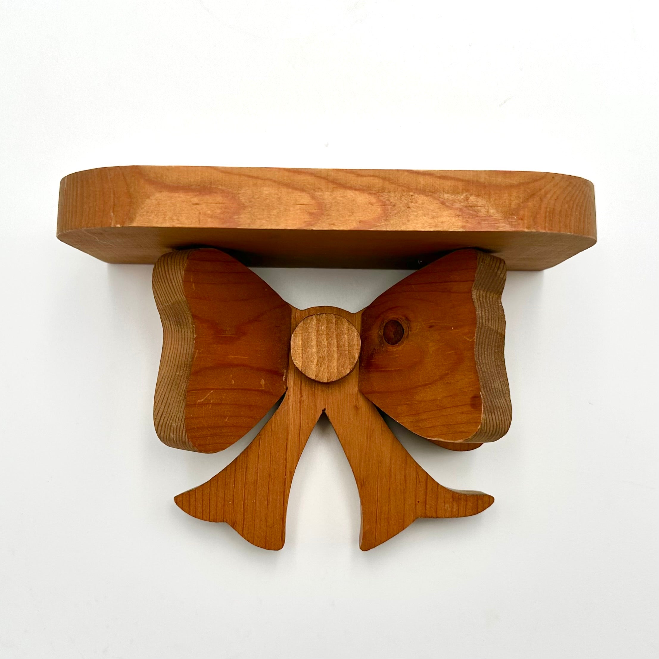 Vintage Wooden Bow Wall Shelf