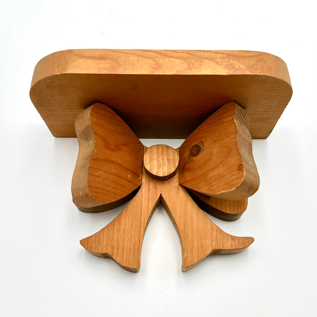 Vintage Wooden Bow Wall Shelf