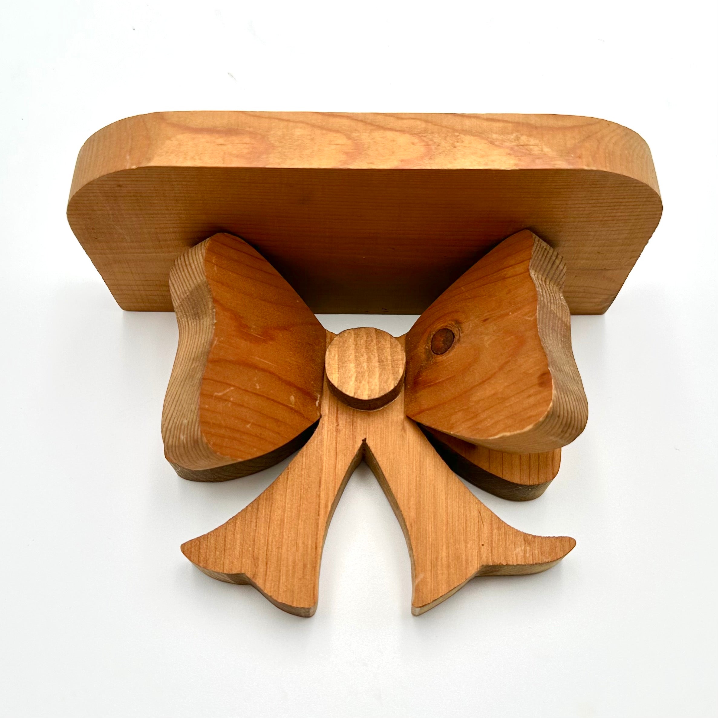 Vintage Wooden Bow Wall Shelf