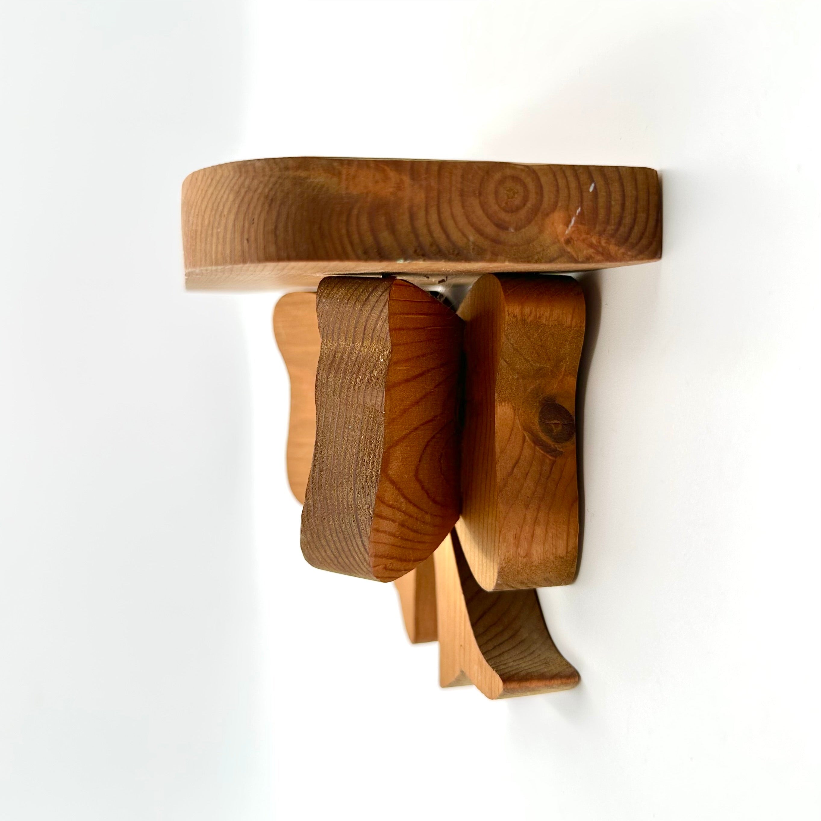 Vintage Wooden Bow Wall Shelf