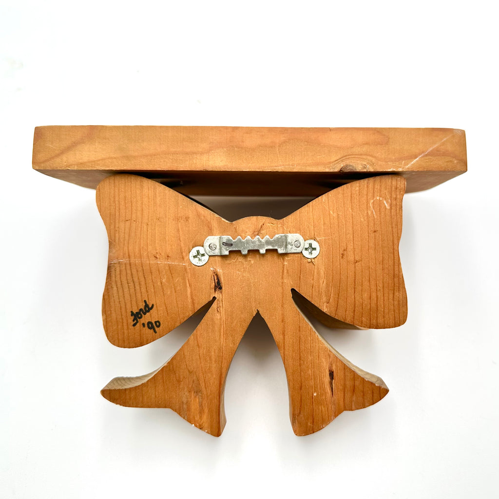 Vintage Wooden Bow Wall Shelf