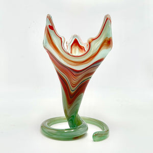 Murano Hand Blown Art Glass Freeform Vase