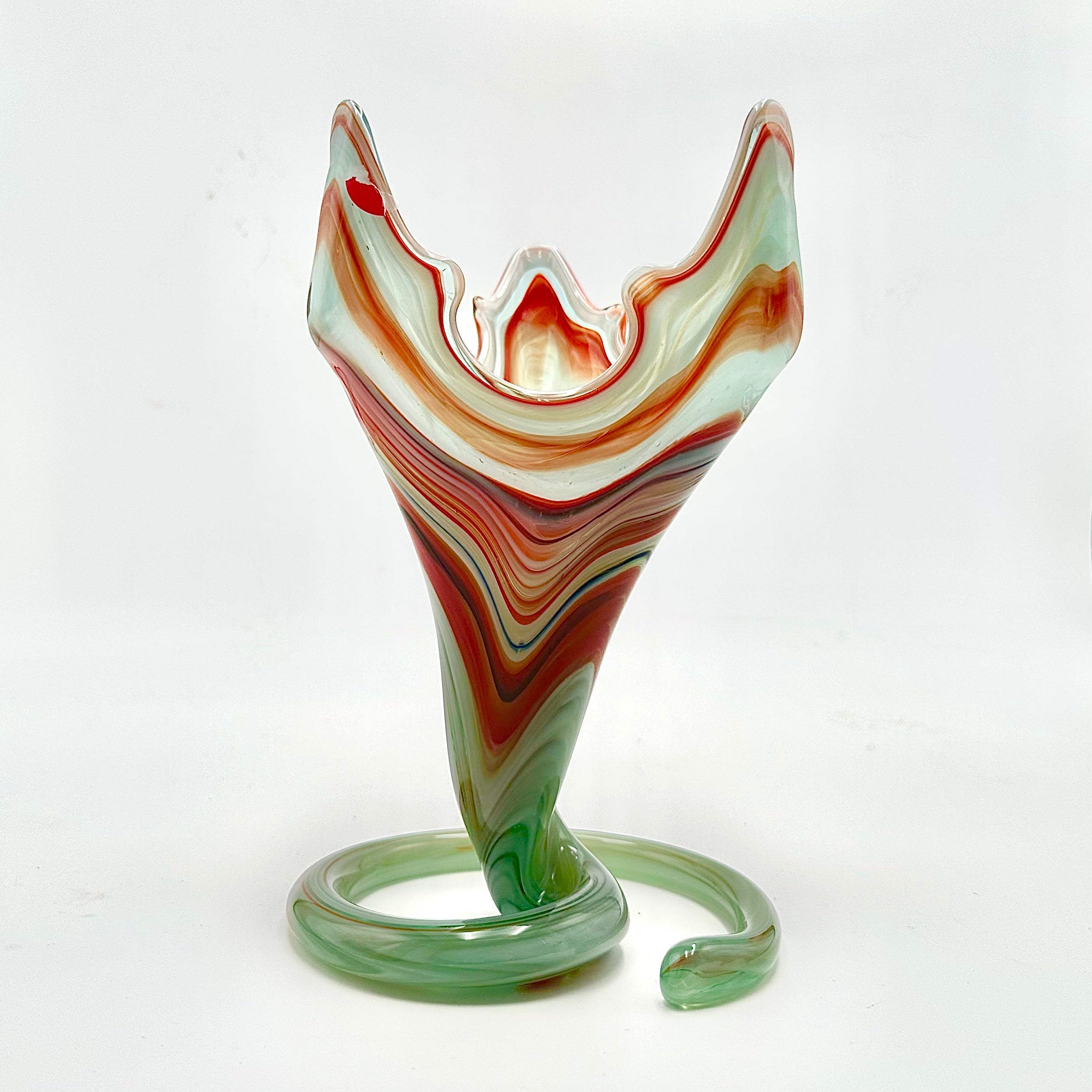 Murano Hand Blown Art Glass Freeform Vase
