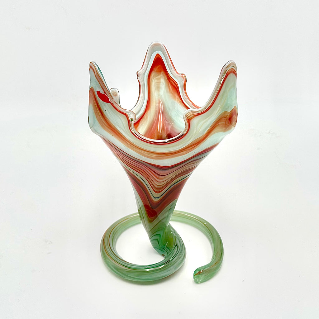 Murano Hand Blown Art Glass Freeform Vase