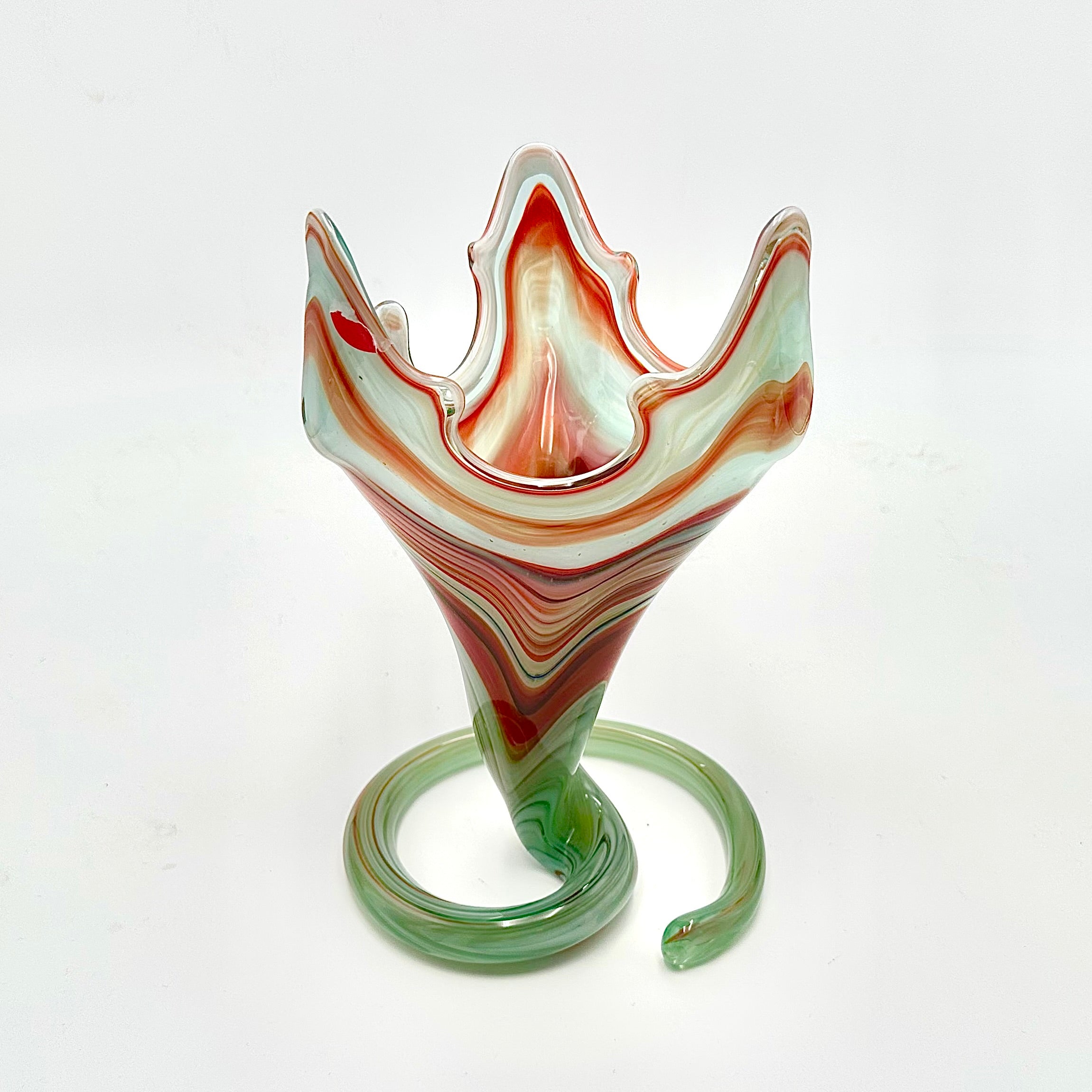 Murano Hand Blown Art Glass Freeform Vase