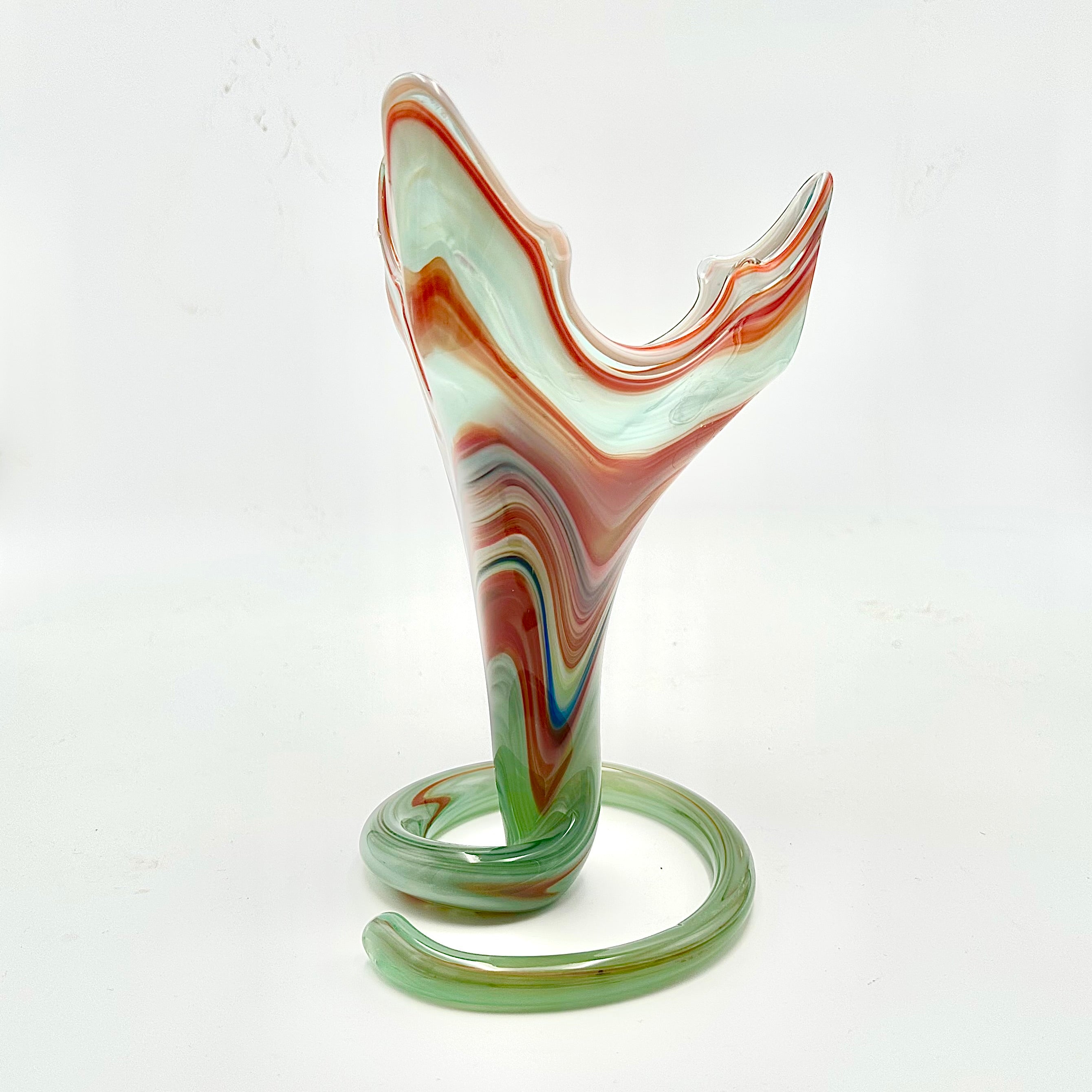 Murano Hand Blown Art Glass Freeform Vase