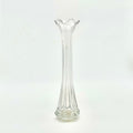 L.E. Smith Clear Glass Swung Vase