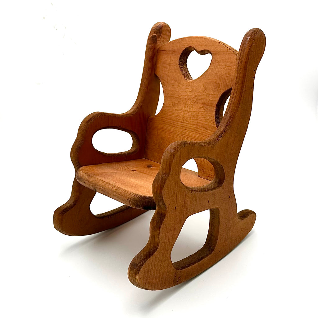 Vintage Miniature Wooden Rocking Chair
