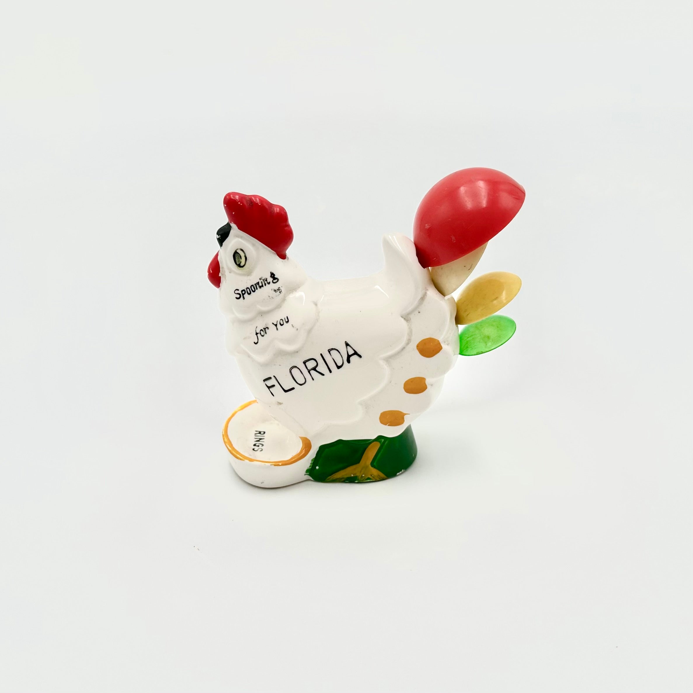 Florida Hen Measuring Spoon Holder Ring Dish