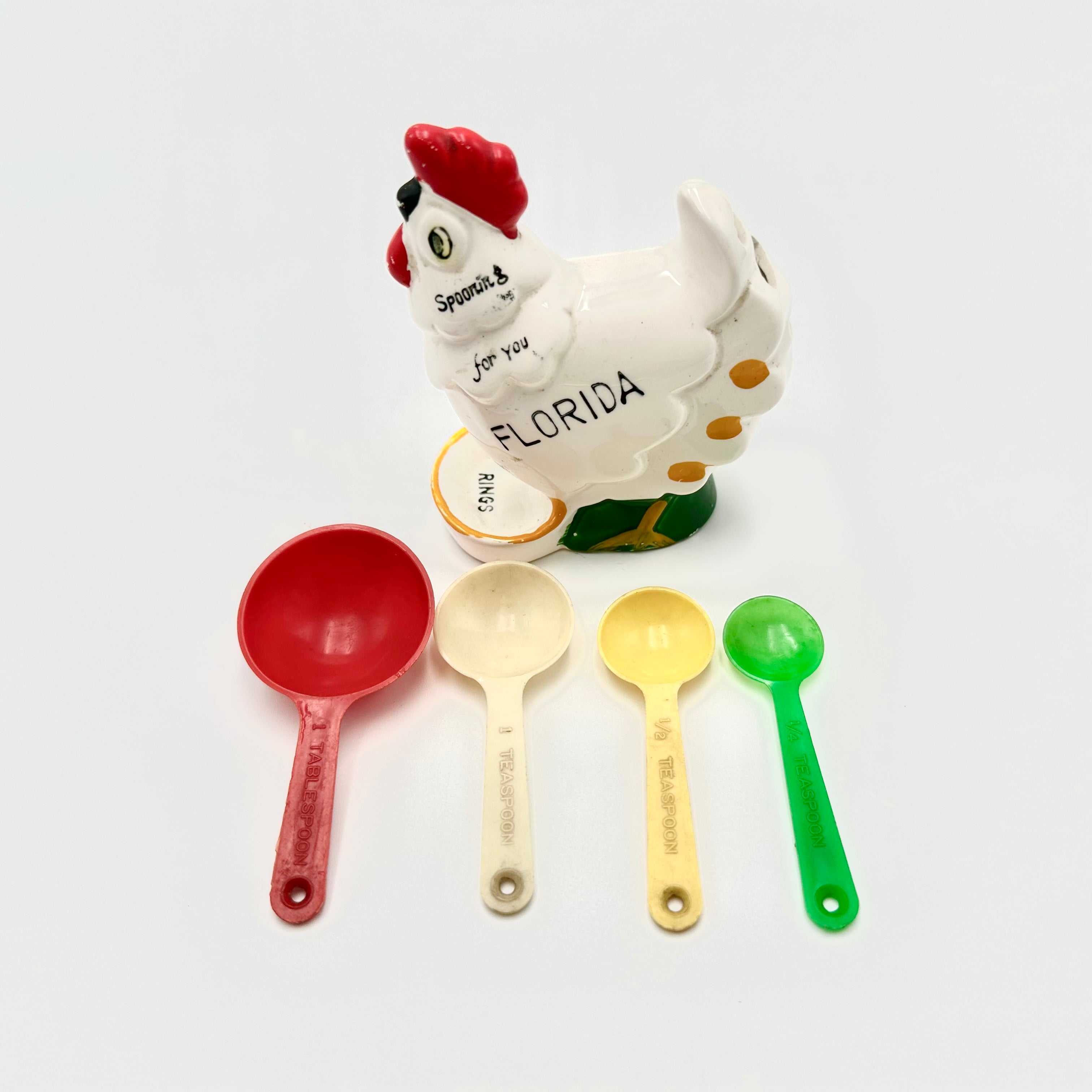 Florida Hen Measuring Spoon Holder Ring Dish
