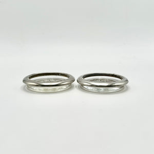 Leonard Silverplated Italy Glass Coasters Set of 2