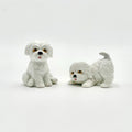 Homco White Puppy Figurines Pair
