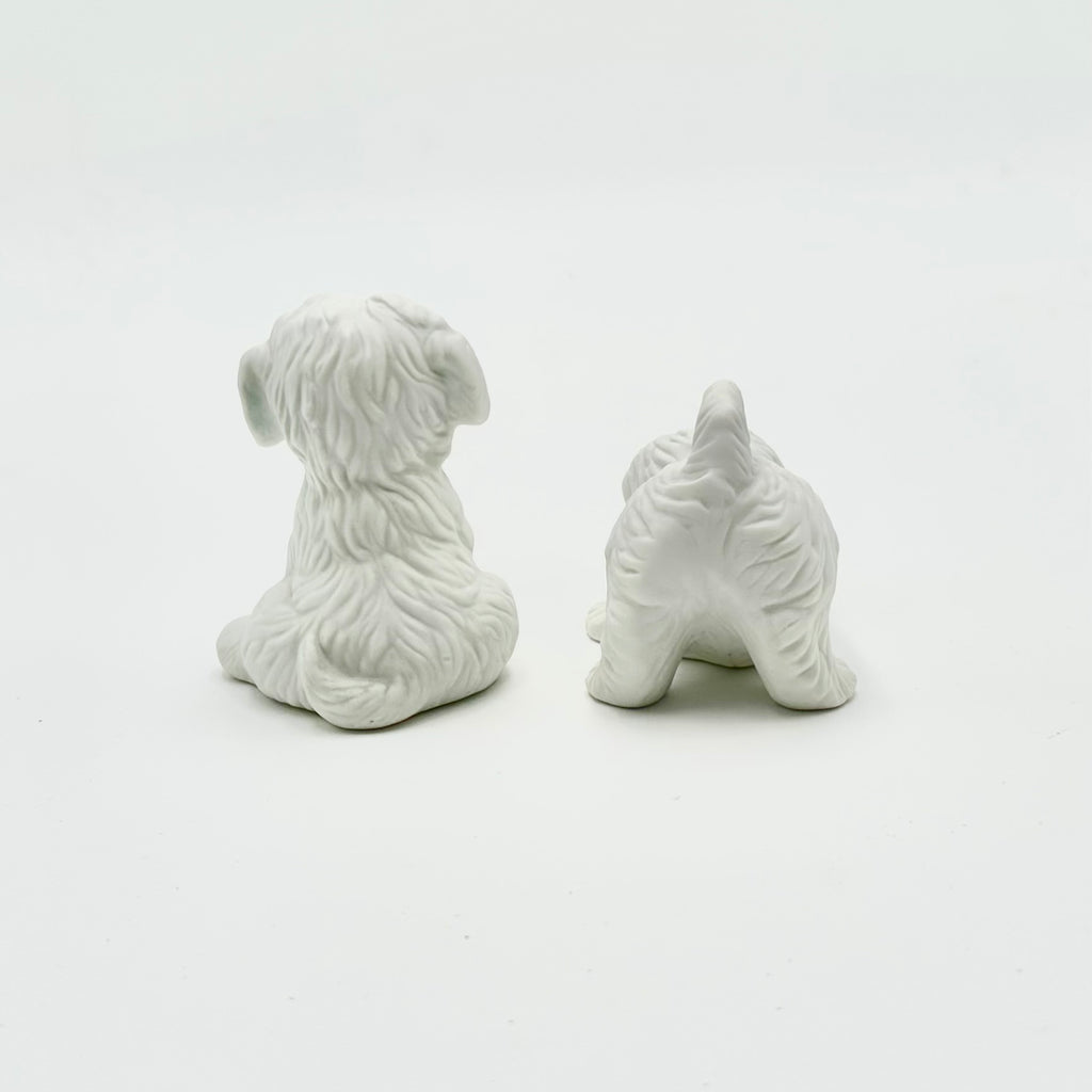 Homco White Puppy Figurines Pair