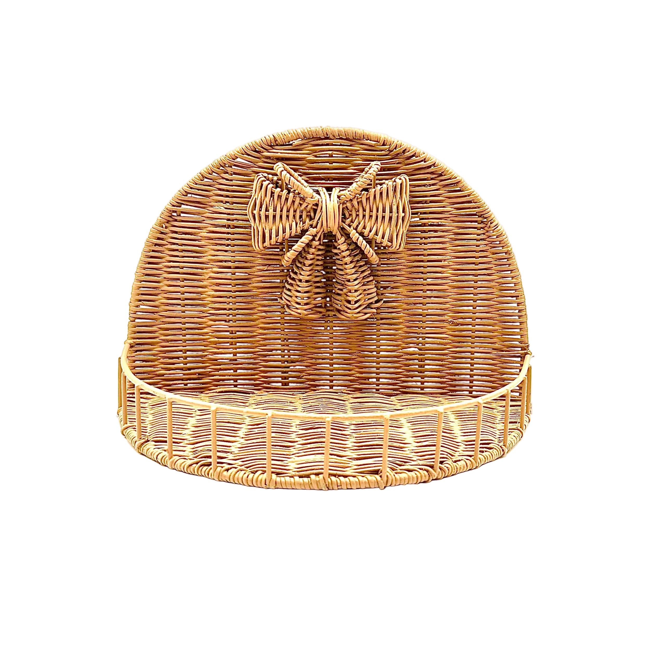 Wicker Wall Shelf with Woven Bow