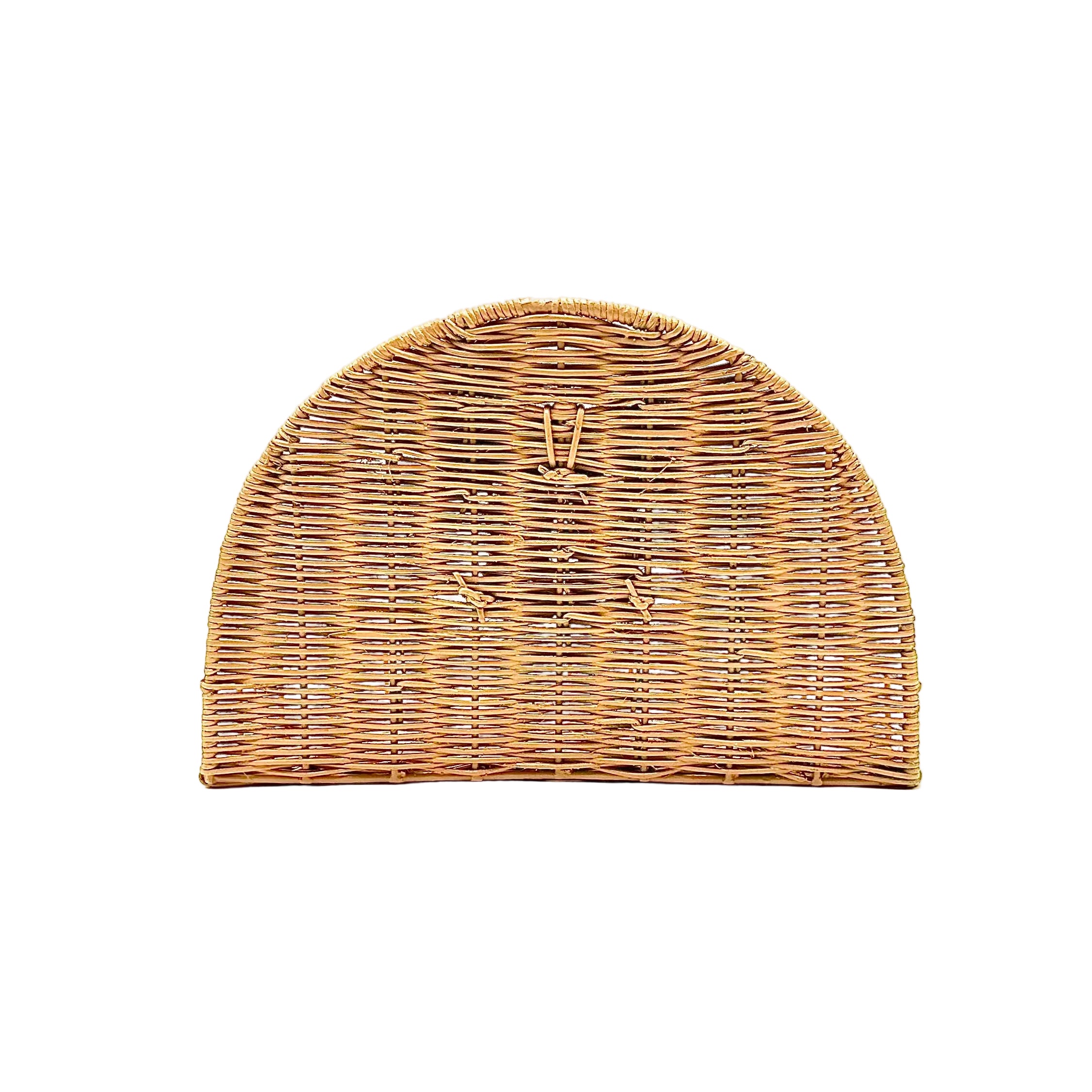 Wicker Wall Shelf with Woven Bow