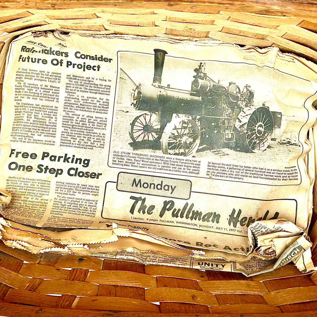 Wooden Picnic Basket with Hinged Lid