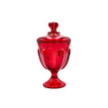 Viking Glass Epic Ruby Red 6 Petal Covered Candy Dish