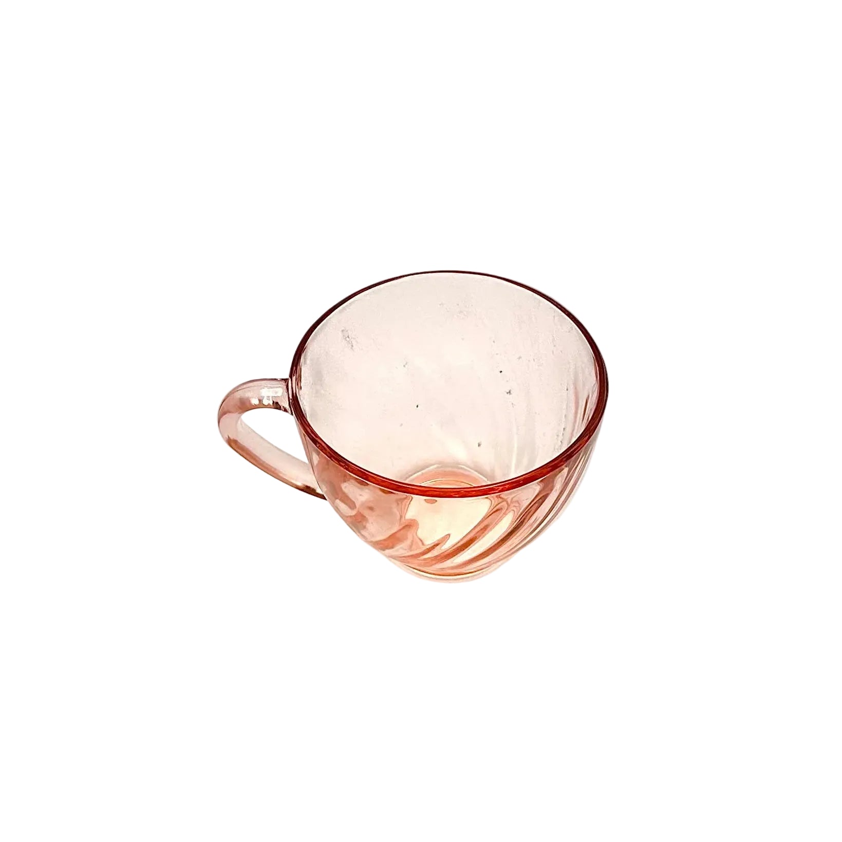 Arcoroc France Rosaline Pink Glass Tea Cups Set of 6