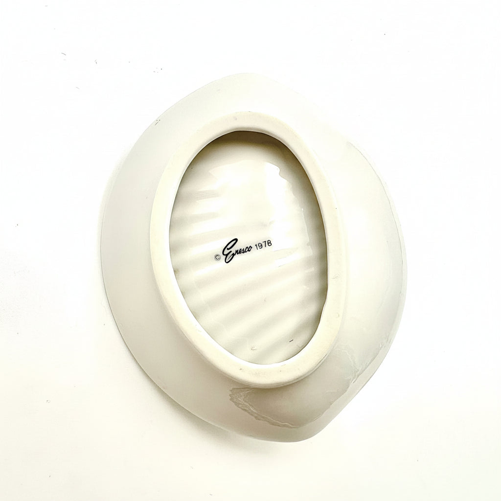 Enesco 1978 Porcelain Seashell with Fish Trinket Dish