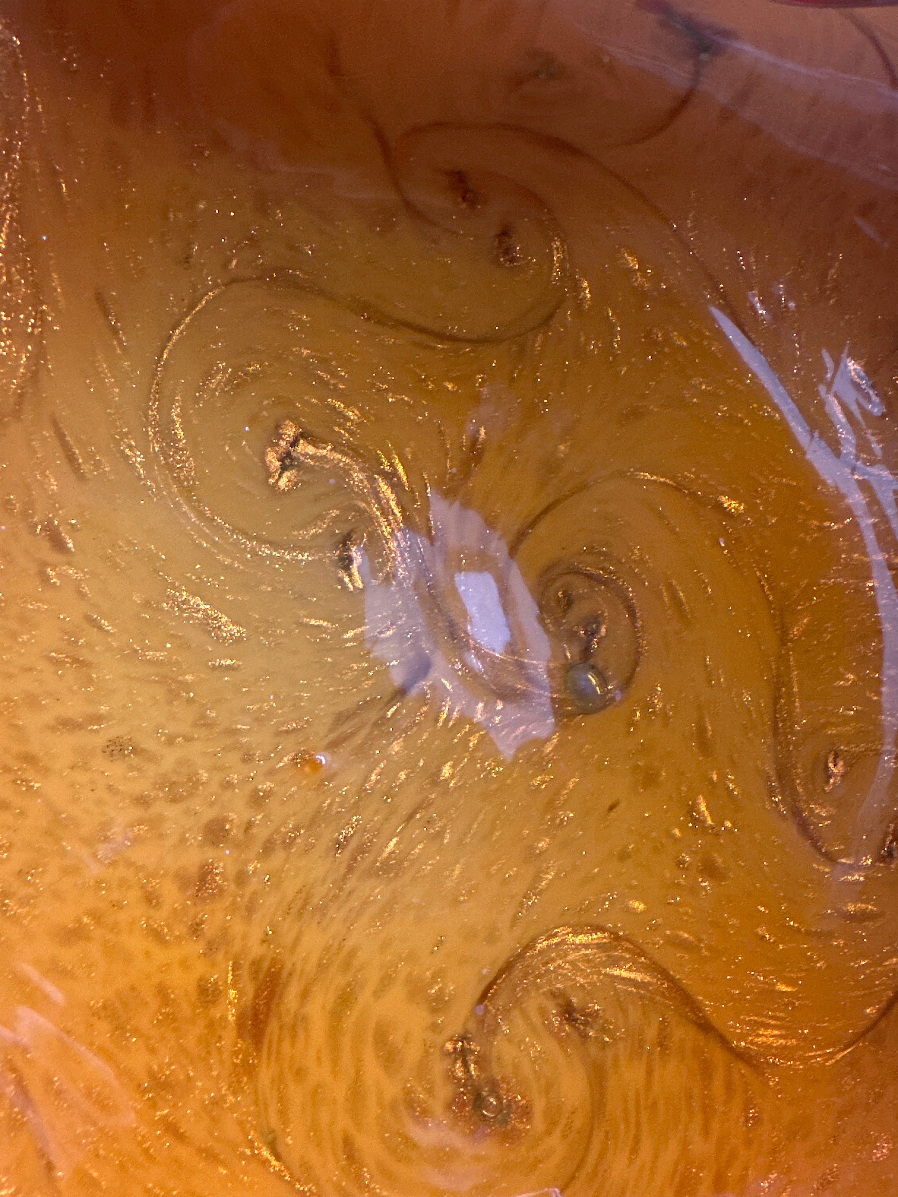 Fratelli Toso Murano Style Orange Aventurine Starry Night Blown Art Glass Centerpiece