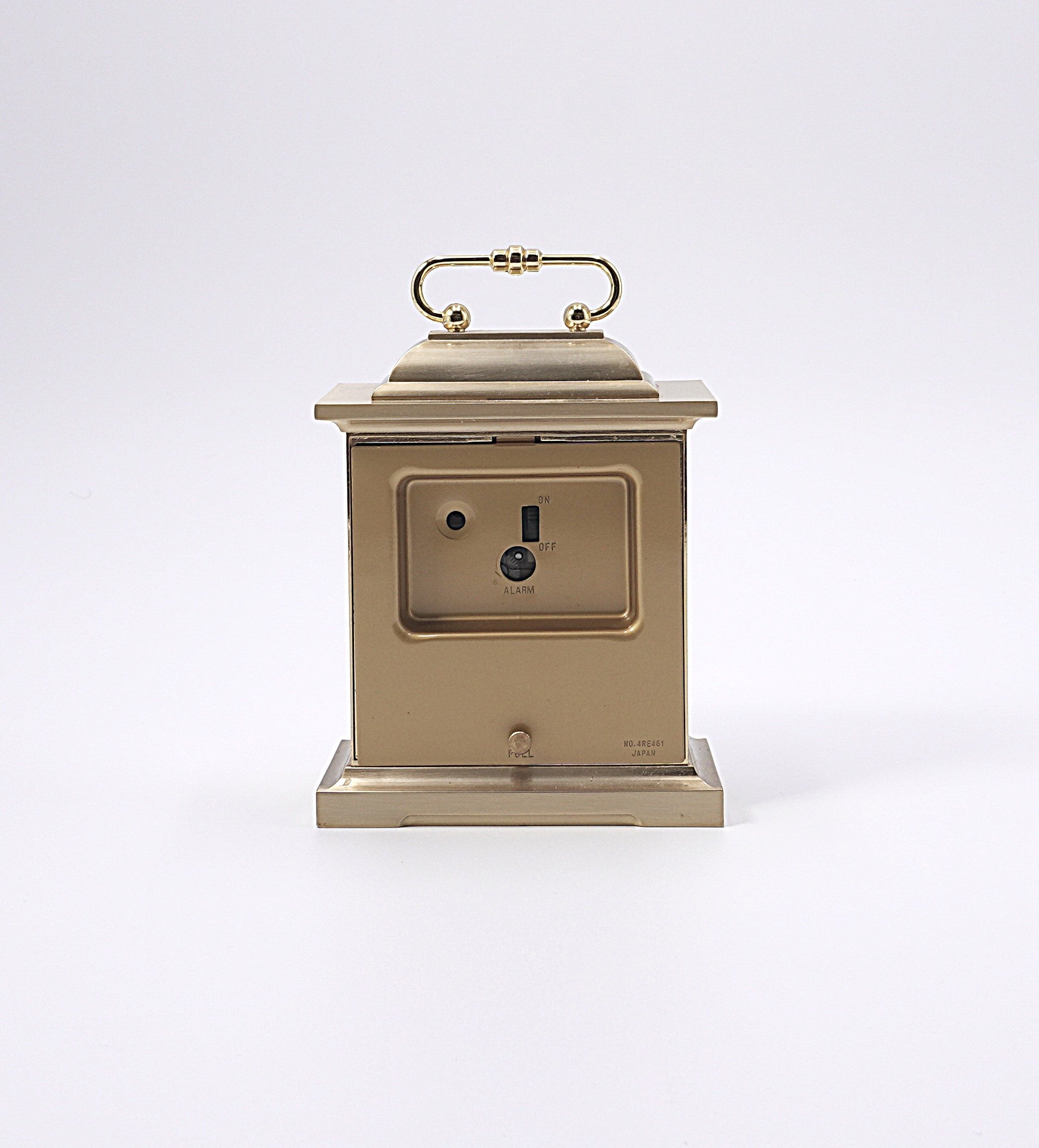 Vintage Brass Tone Carriage Style Quartz Mantel Clock