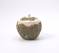 Vintage Alabaster Peacock Lidded Jar Jardinia Eye of the Beholder