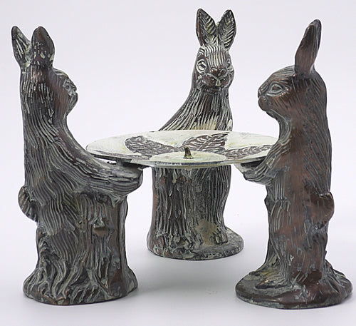 Brass Rabbit Candle Holder