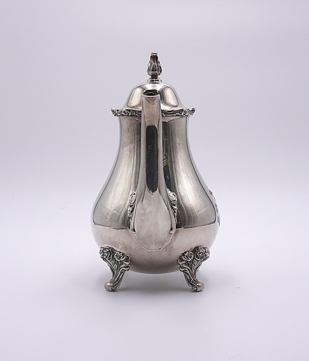Vintage International Silver Co Wilcox American Rose 7301 Silverplate Teapot