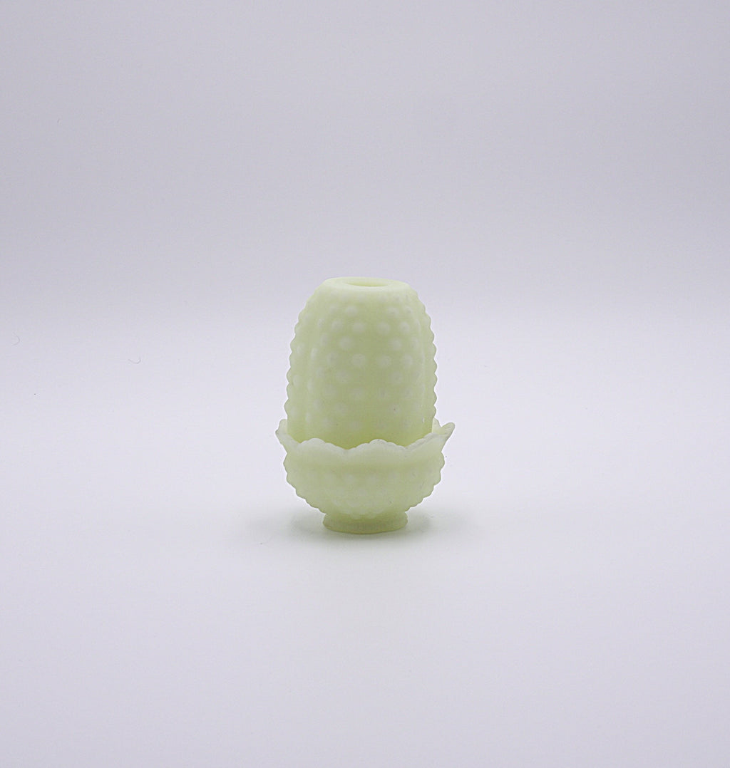 Vintage Fenton Uranium Glass Hobnail Fairy Lamp