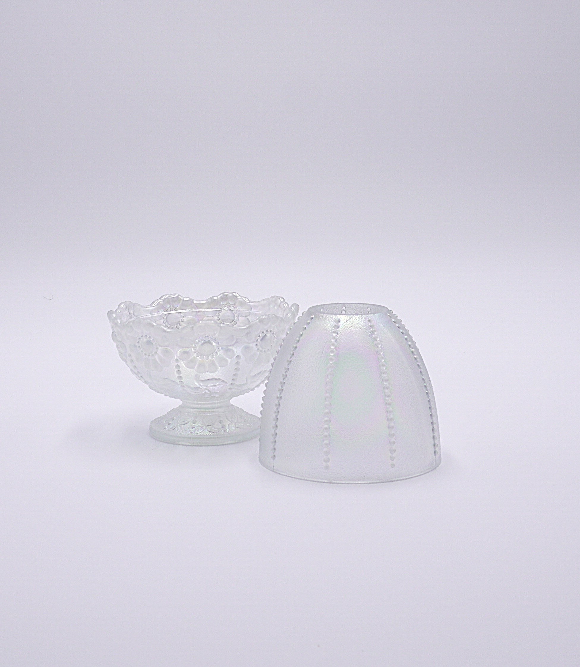 Vintage Fenton Iridescent Satin Fairy Lamp