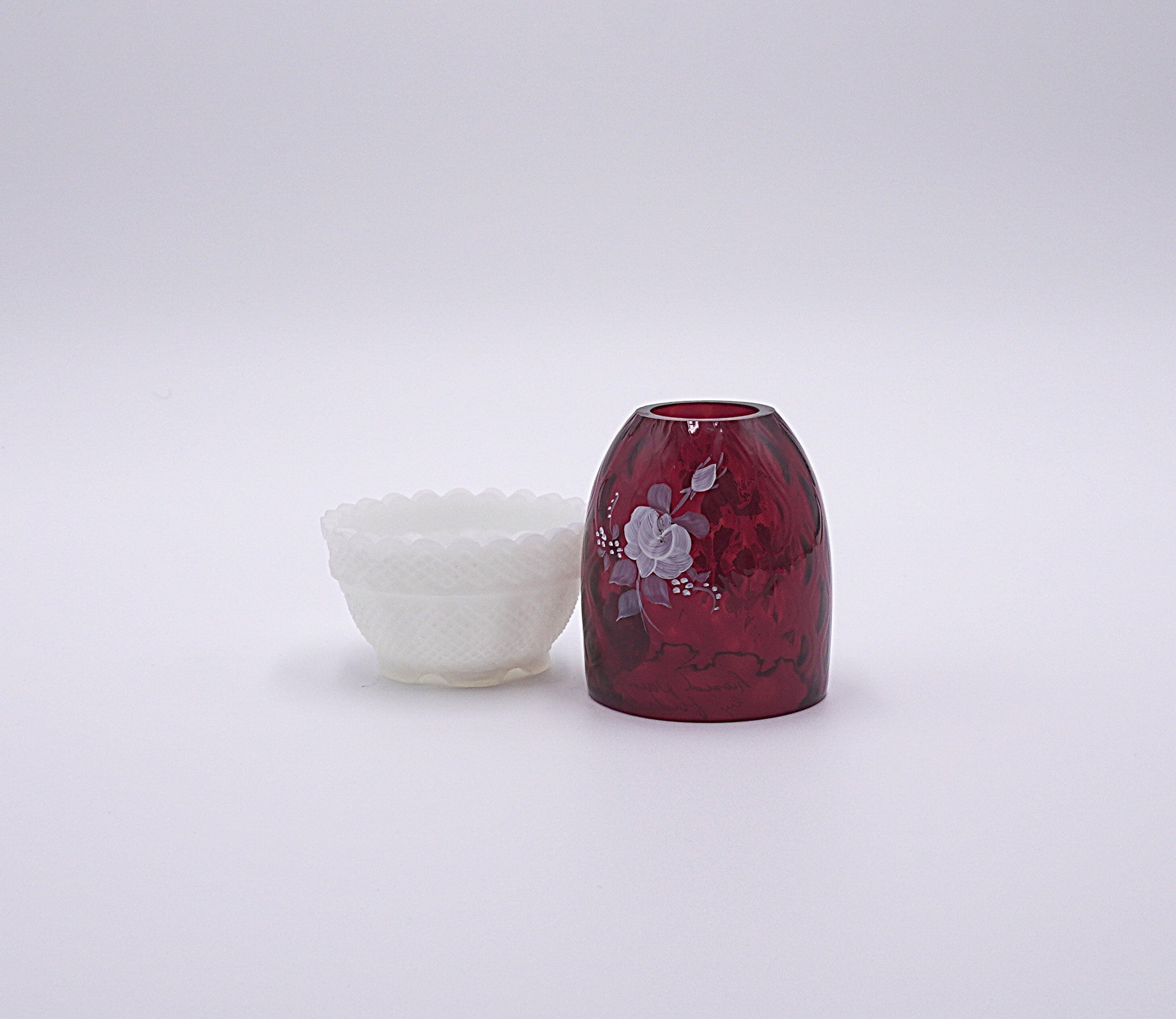 Hand Painted Fenton Fairy Lamp