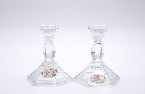 American 24% Lead Crystal Candlesticks