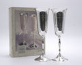 Hallmark Silver-Plated Engraved 1991 Bride & Groom Champagne Flutes