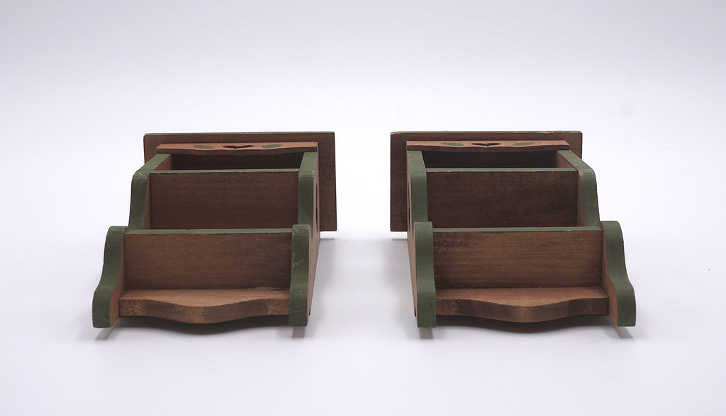 Vintage Pair Mini Farmhouse Wall Shelves