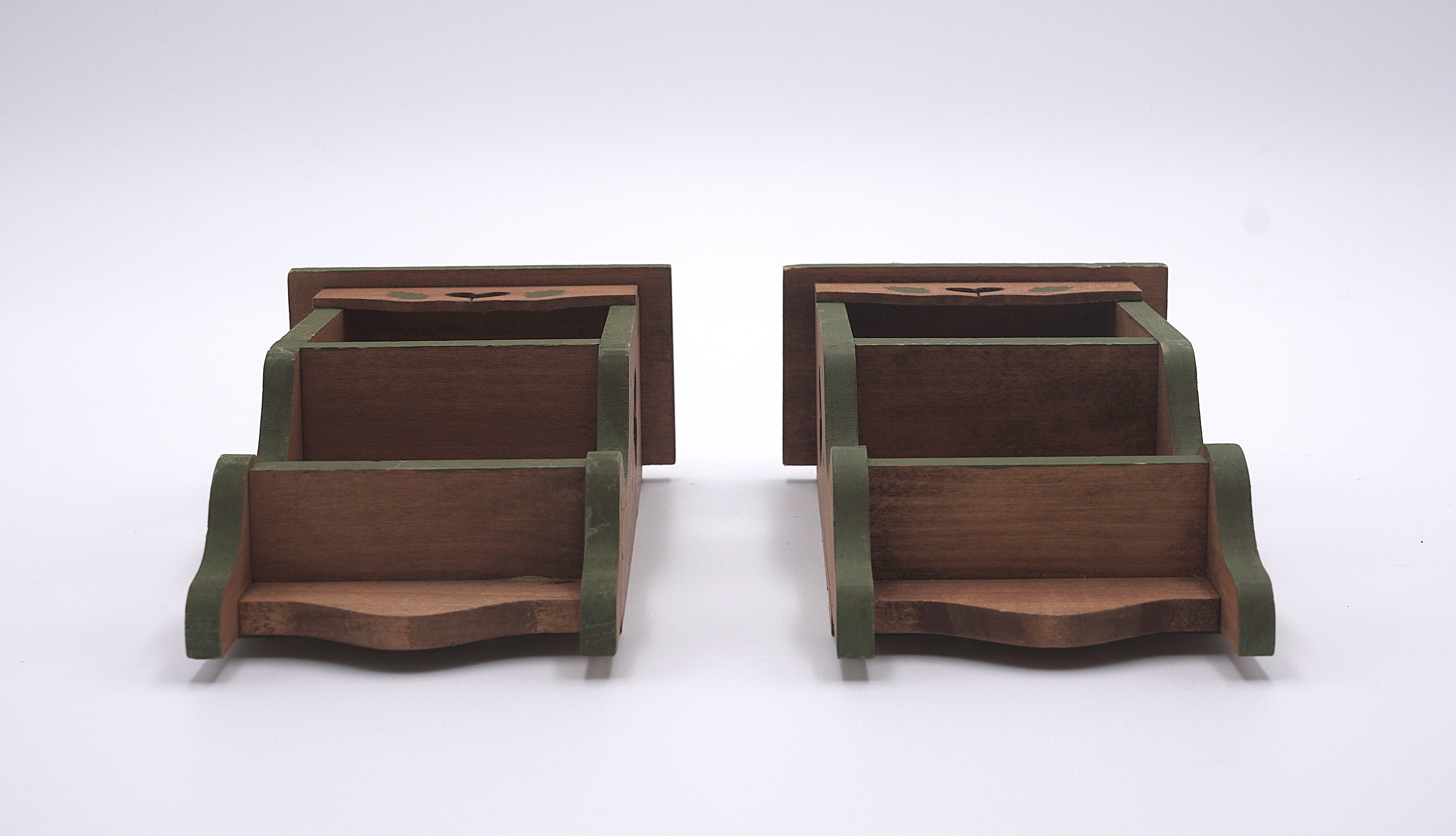 Vintage Pair Mini Farmhouse Wall Shelves