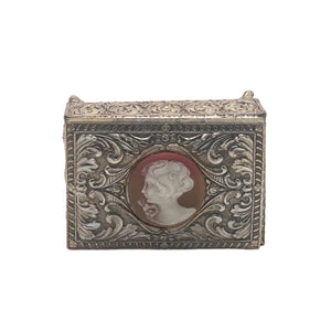 Vintage Ornate Cameo Jewelry Box – Victorian Revival Trinket Casket