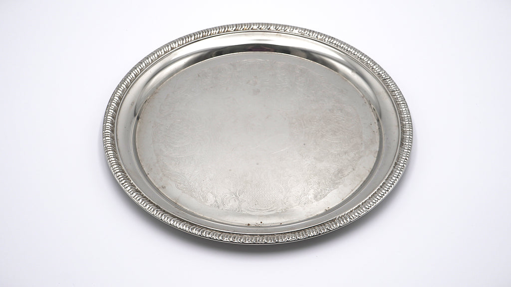 Silverplate Round Serving Tray
