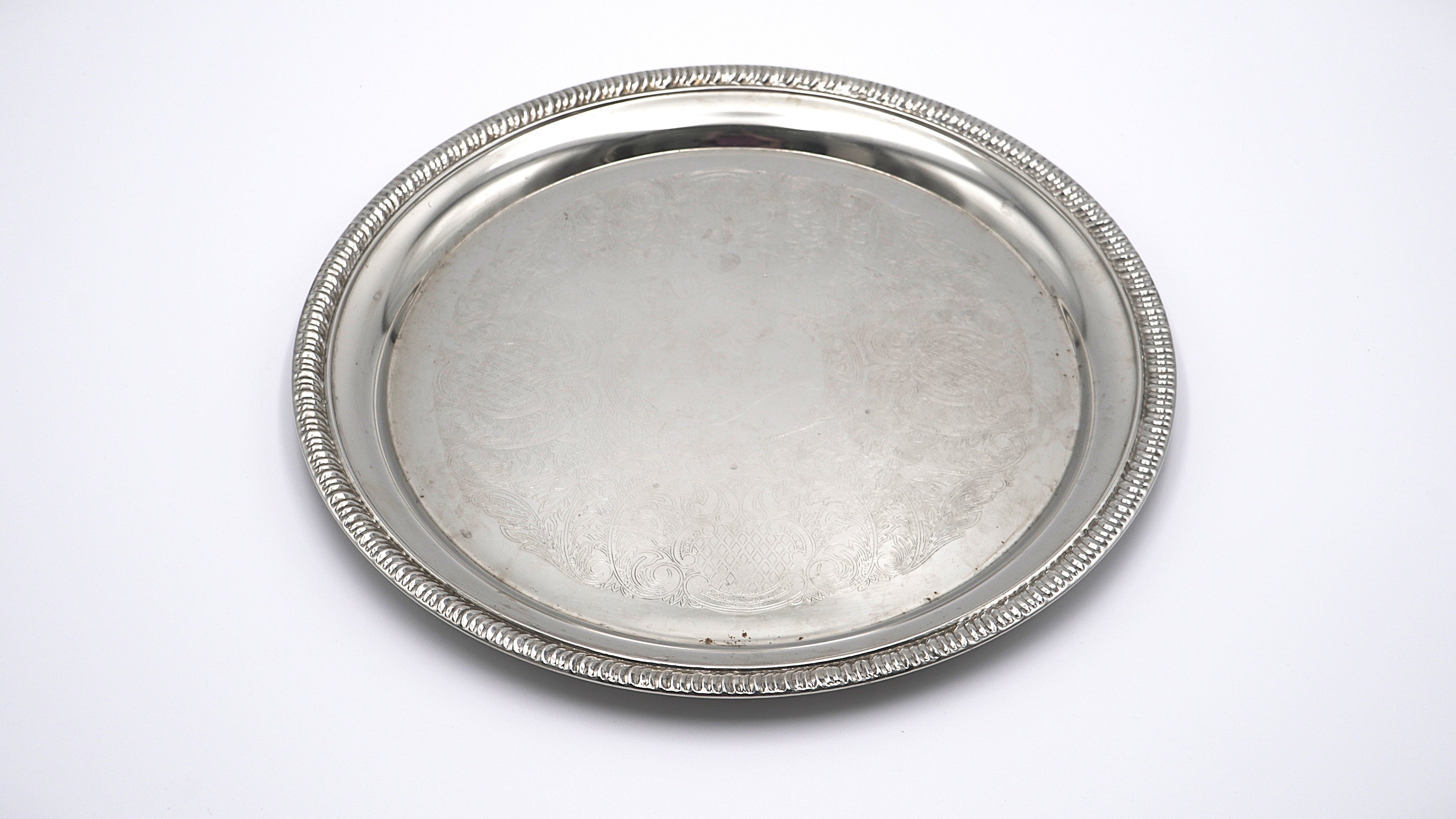 Silverplate Round Serving Tray