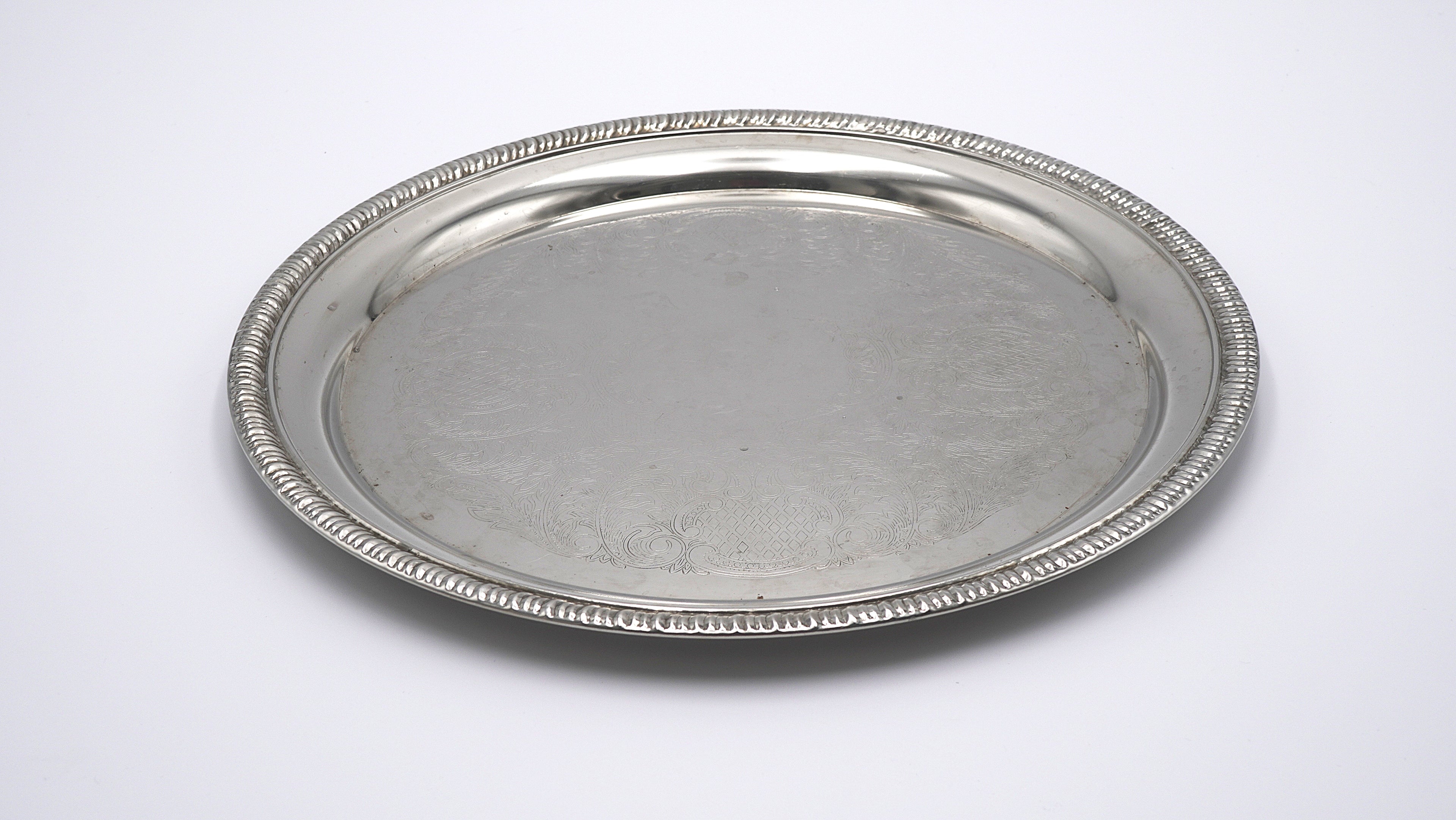 Silverplate Round Serving Tray