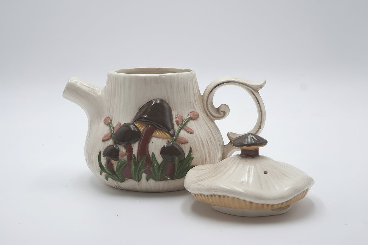 Arnel 1970s Mushroom Teapot and Creamer Set