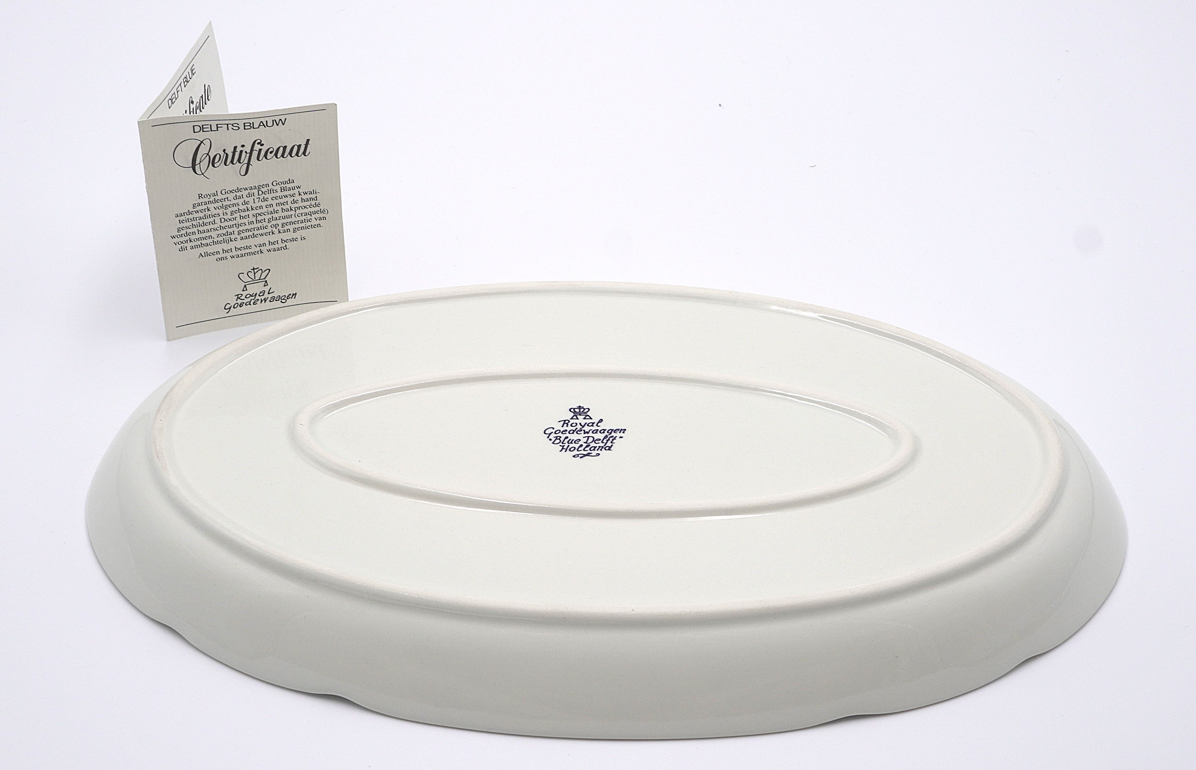 Royal Goedewaagen Blue Delft Holland America Line Platter – Dutch Maritime Commemorative with Certificate